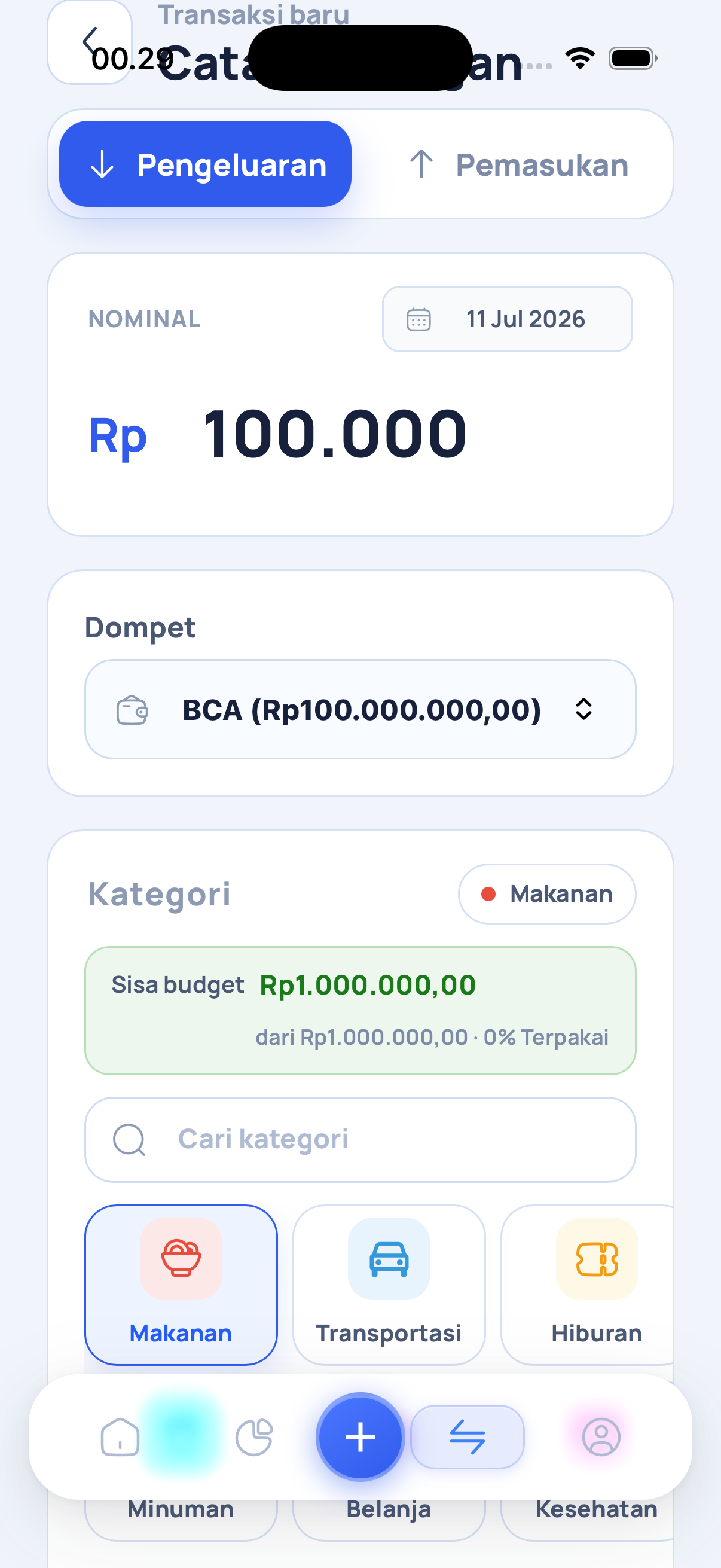 Catat pengeluaran